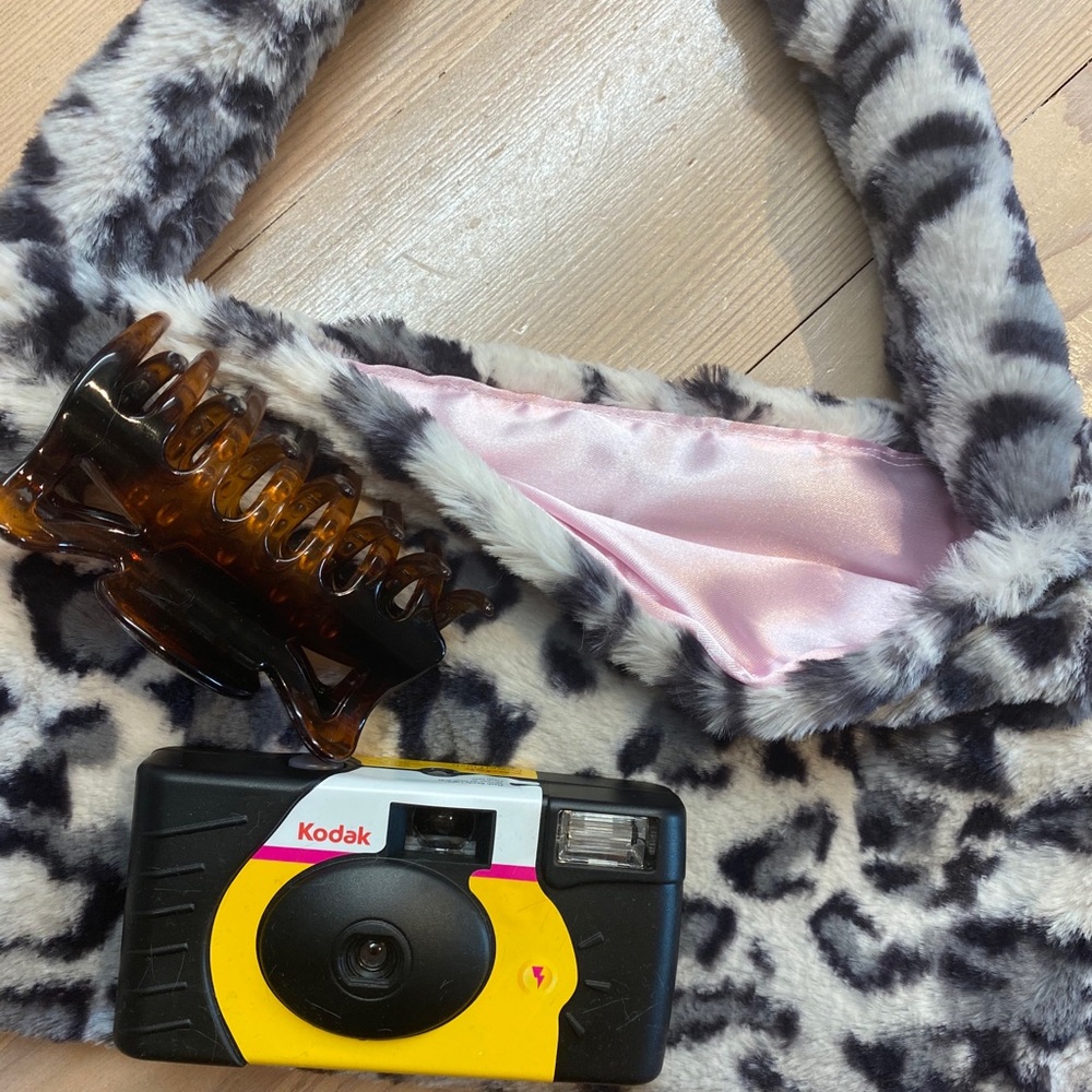 handmade fluffy shoulder bag